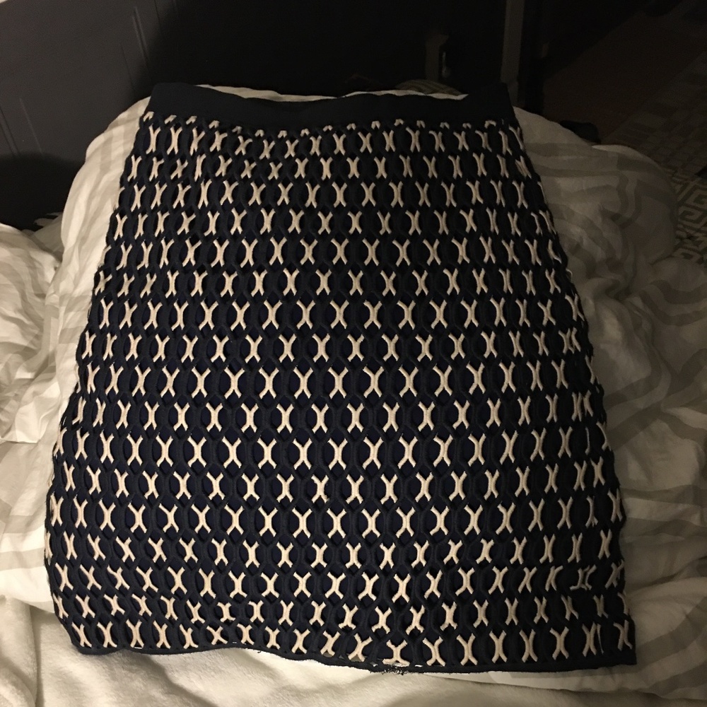 Tory Burch | Riviera Blue Acoma Stretch Geometric Skirt